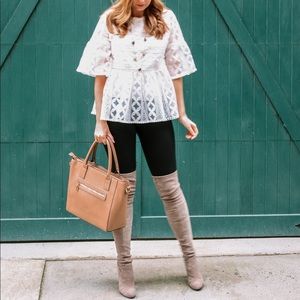 Chicwish White Lace Peplum Top